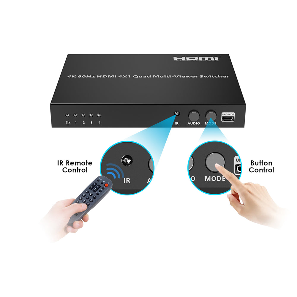 LENKENG LKV401MV-4K60HZ-V2.0 4K @60HZ HDMI 4X1 QUAD MULTIVIEWER SWITCHER - image 5