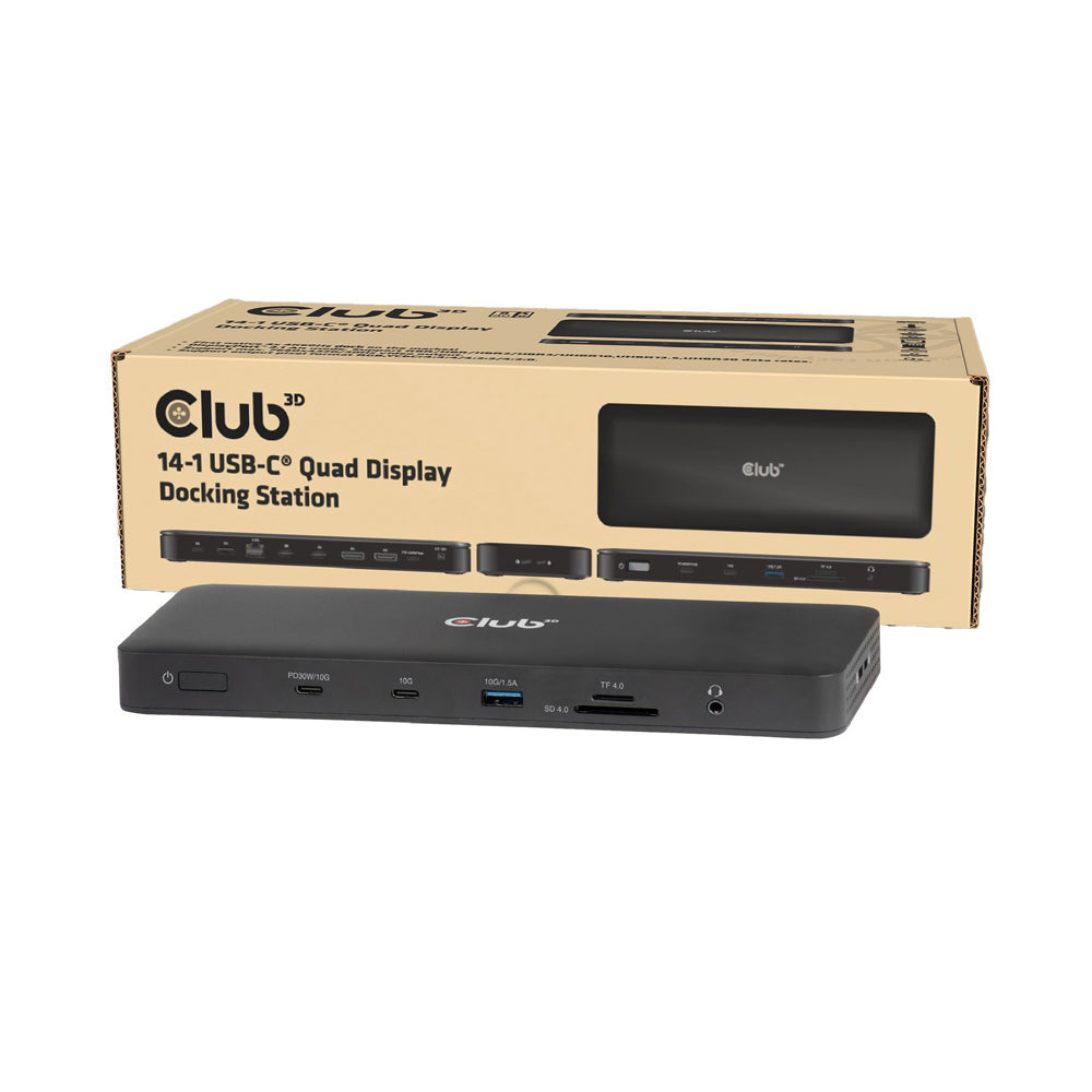 CLUB3D CSV-2540 USB TYPE-C 14-IN-1 PORT REPLICATOR WITH QUAD-DISPLAY AND 2.5GBE ETHERNET