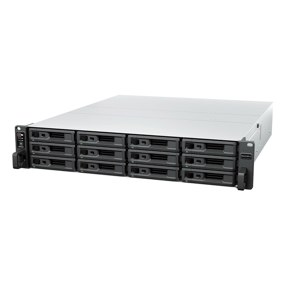 SYNOLOGY RACKSTATION RS2423RP+II 12-BAY NAS - AMD RYZEN V1780B 3.35GHZ QUAD-CORE CPU, 8GB RAM, DISKLESS