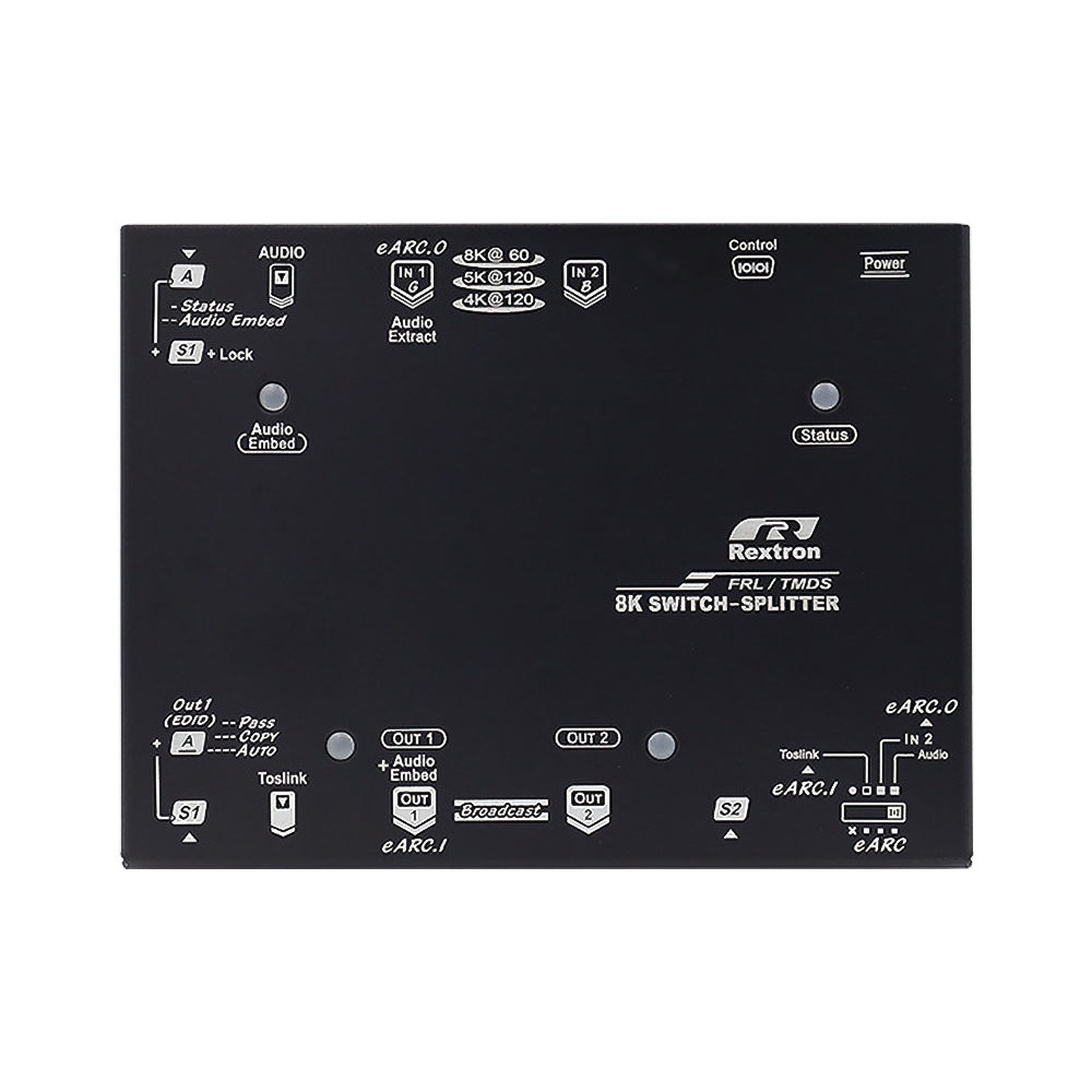 REXTRON VKSM-8K212 HDMI 2.1 8K SWITCH SPLITTER WITH EARC, SERIAL CONTROL, EDID MANAGEMENT AND AUDIO EMBED/EXTRACT - image 2