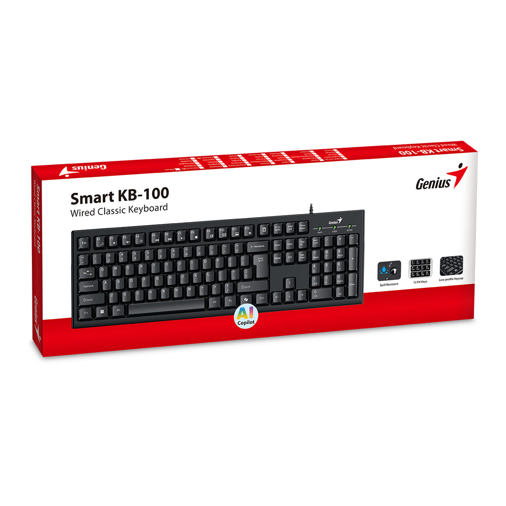 GENIUS SMART KB-100 USB CLASSIC KEYBOARD WITH AI COPILOT LAUNCHER KEY - image 5
