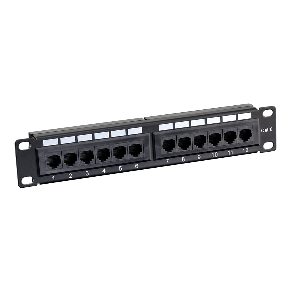 LINKQNET 1U 10-INCH 12-PORT CAT6 PATCH PANEL