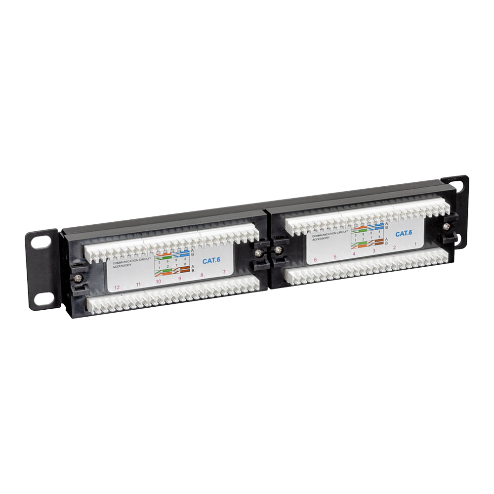 LINKQNET 1U 10-INCH 12-PORT CAT6 PATCH PANEL - image 2