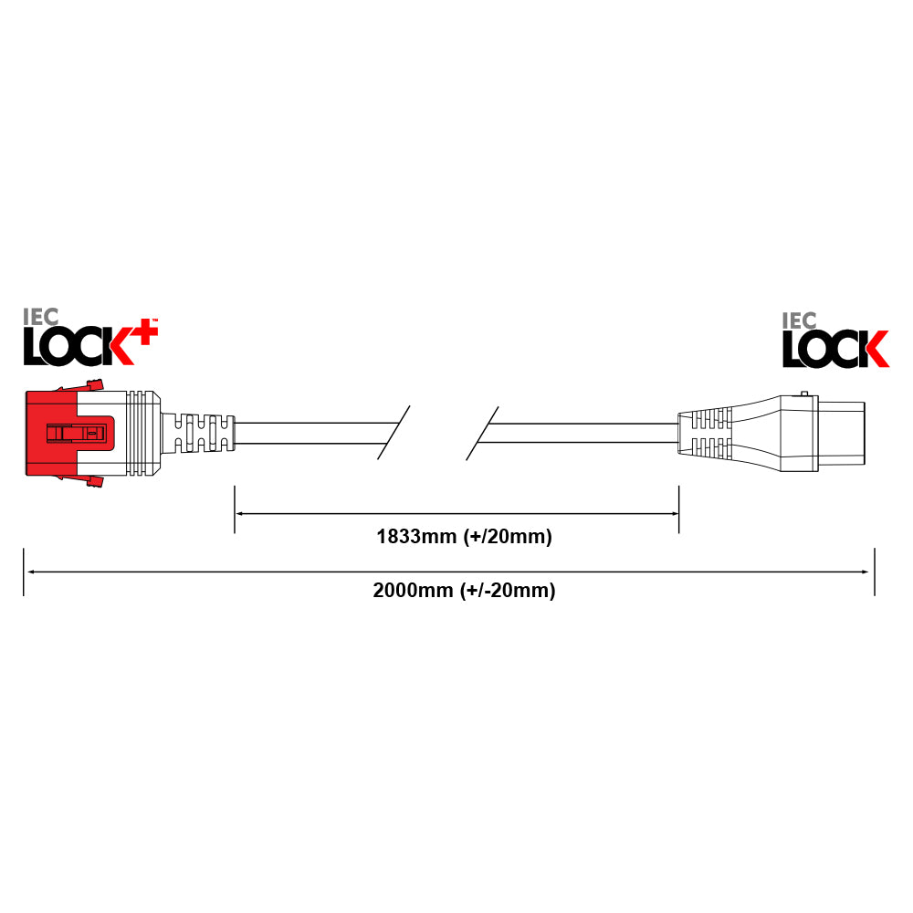 IEC LOCK PC3638 2M C20 DUAL-LOCK TO C19 LOCKING POWER CABLE - BLUE - image 2