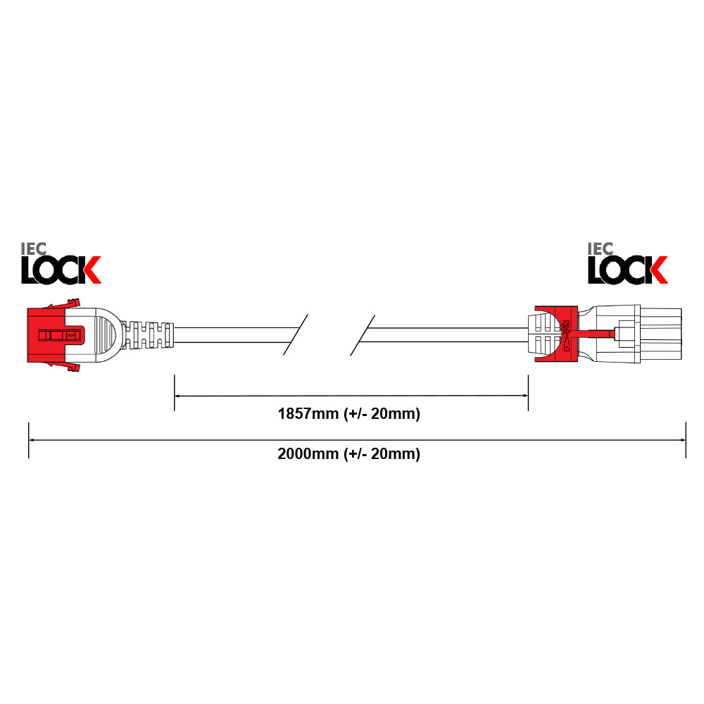 IEC LOCK PC3874 2M C14 DUAL-LOCK TO C15 LOCKING POWER CABLE - BLUE - image 2