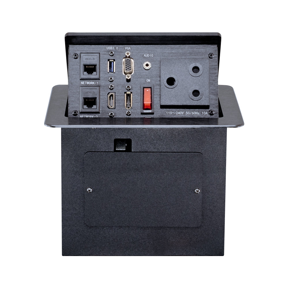 LINKQNET DMS-786 POP-UP RECESSED DESKTOP CONNECTIVITY BOX WITH POWER, HDMI, DISPLAYPORT AND VGA - image 2