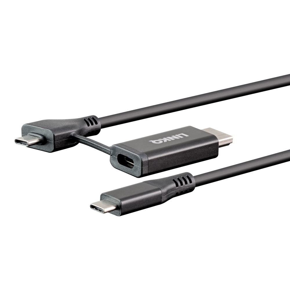 LINKQNET 1.8M USB TYPE-C TO 4K @60HZ HDMI CABLE WITH USB TYPE-C ADAPTER - image 2