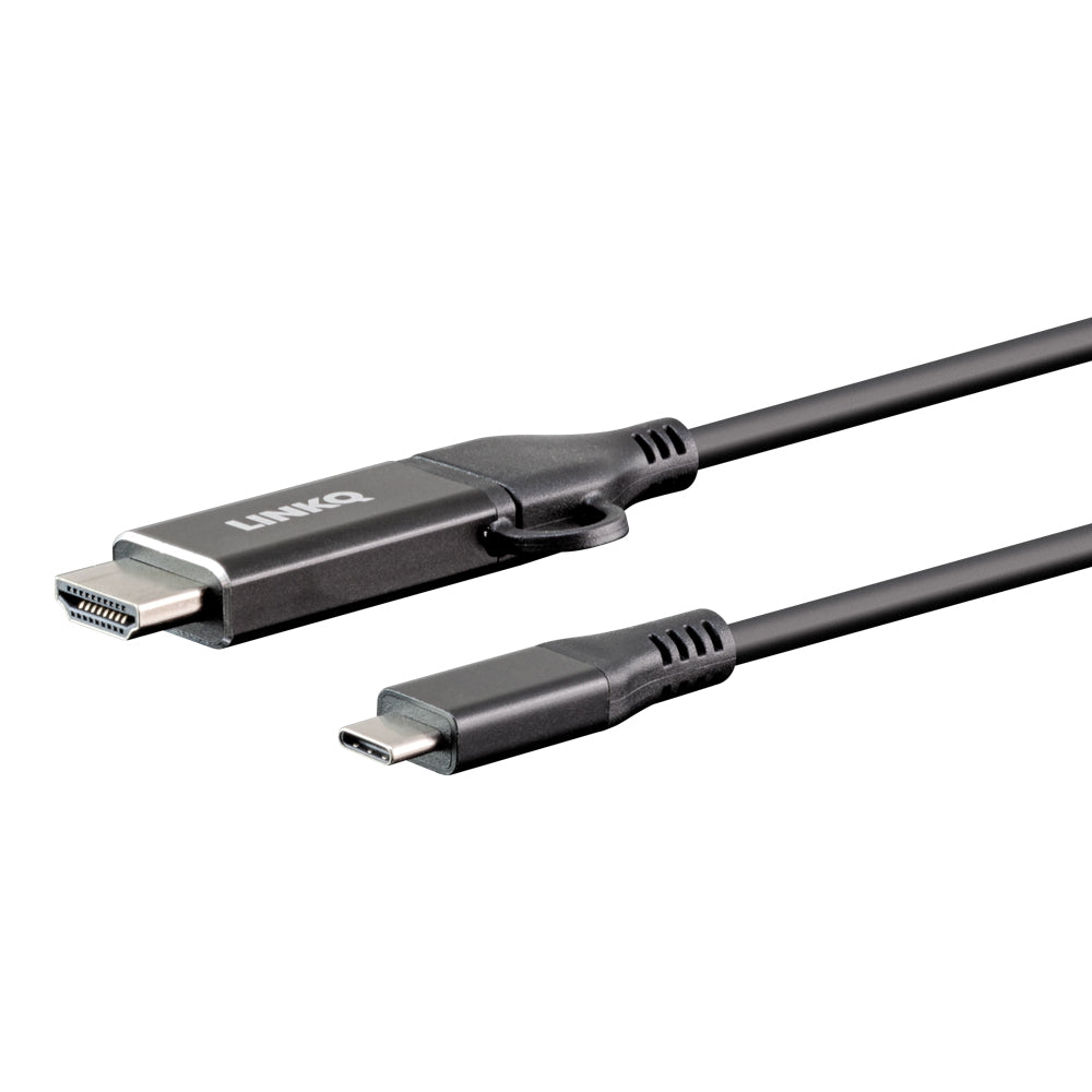 LINKQNET 1.8M USB TYPE-C TO 4K @60HZ HDMI CABLE WITH USB TYPE-C ADAPTER