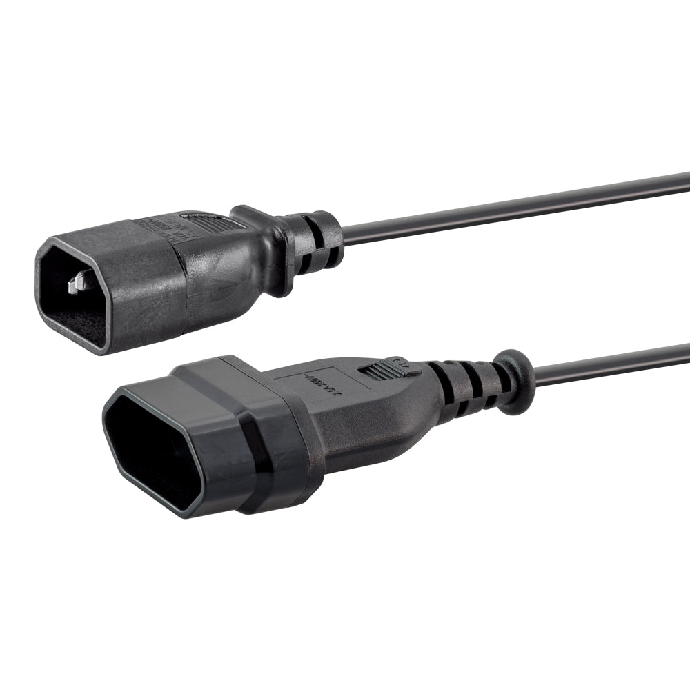LINKQNET 150MM IEC C14 MALE TO 2-PIN EURO FEMALE POWER ADAPTER CABLE