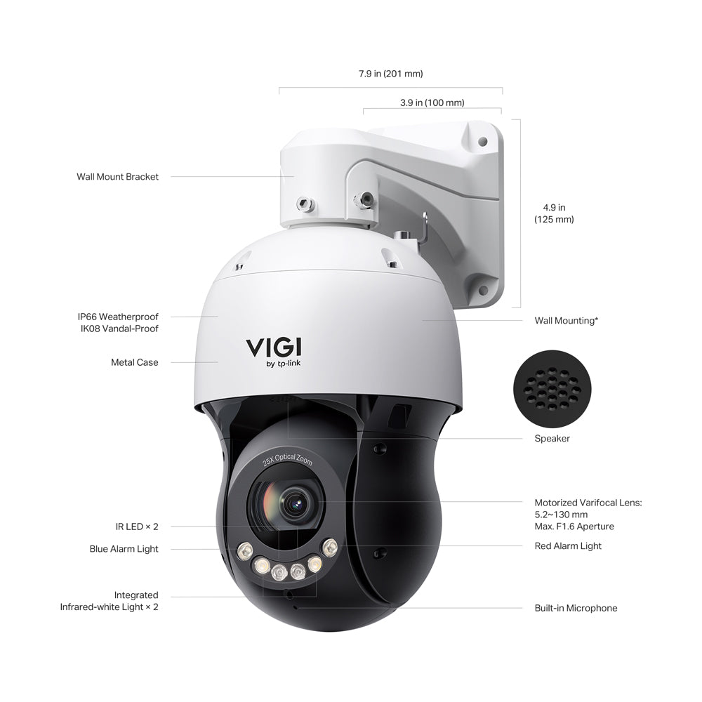 TP-LINK VIGI INSIGHT PTZ5425 4MP 25× FULL-COLOUR POE SPEED DOME CAMERA WITH VARIFOCAL LENS - image 6