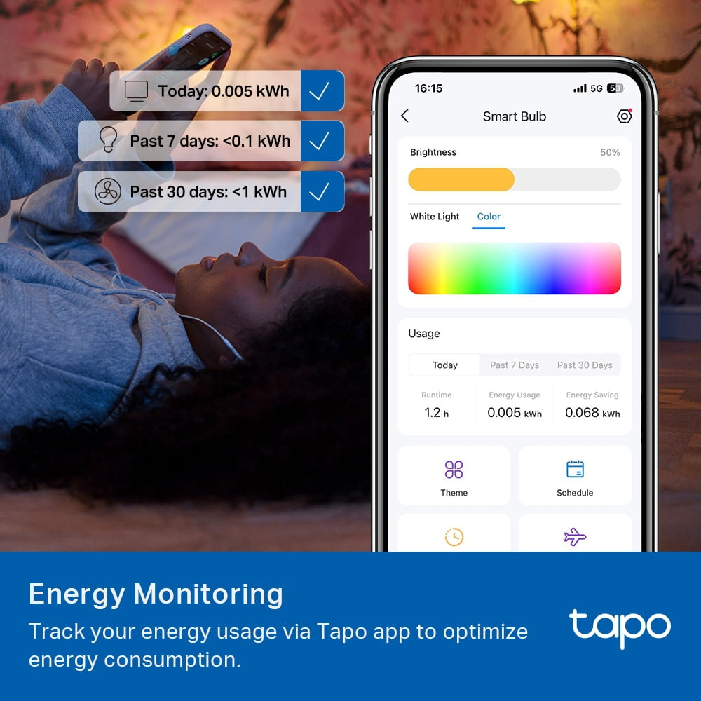TP-LINK TAPO L430P SMART WI-FI P45/E14 MULTICOLOURED LIGHT BULB - image 11