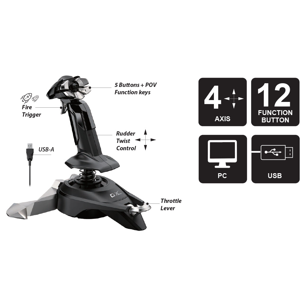 GENIUS MAXFIRE F27 1.8M USB JOYSTICK FOR PC BASED FLIGHT SIMULATORS - image 5