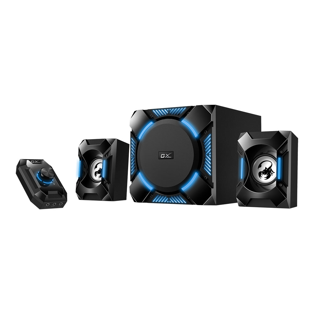 GENIUS SW-G2.1 1200 36W 2.1 CHANNEL GAMING SPEAKER SYSTEM WITH IN-LINE CONTROL POD