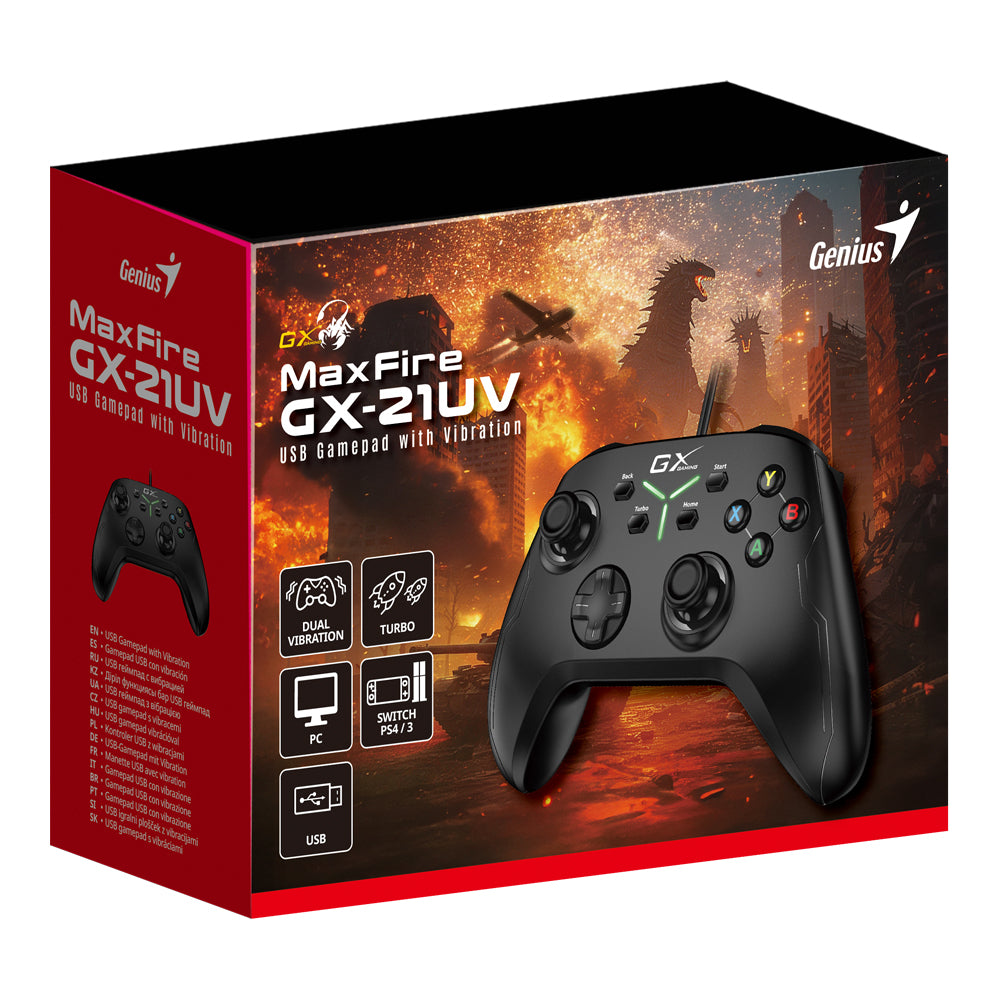 GENIUS MAXFIRE GX-21UV 1.8M USB WIRED GAMEPAD WITH DUAL VIBRATION - image 6