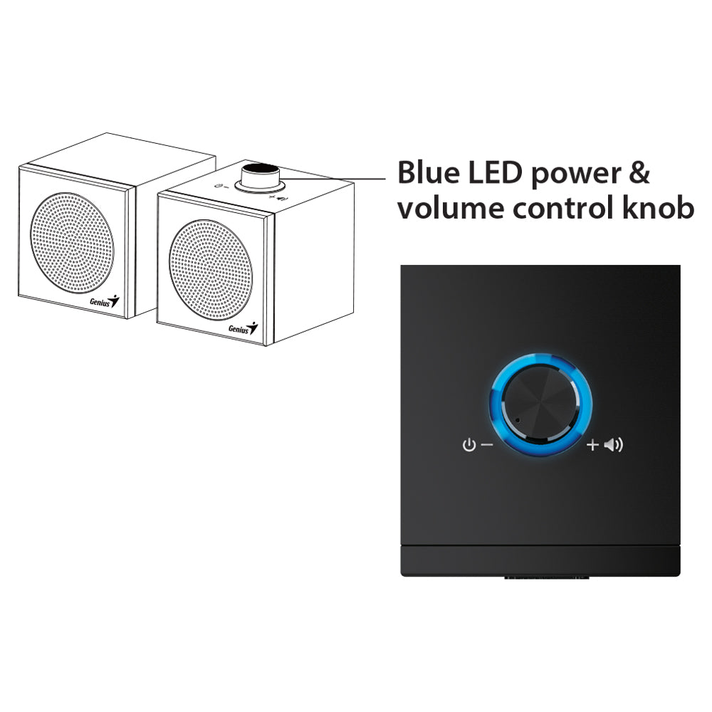 GENIUS SP-HF300U 4W USB STEREO SPEAKERS WITH DUAL USB TYPE-A/TYPE-C CONNECTOR - BLACK - image 6