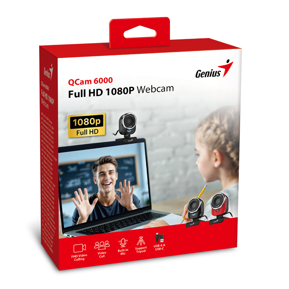 GENIUS QCAM 6000 1.5M USB FULL HD 1080P WEBCAM WITH DUAL USB TYPE-A/C CONNECTOR - BLACK - image 5