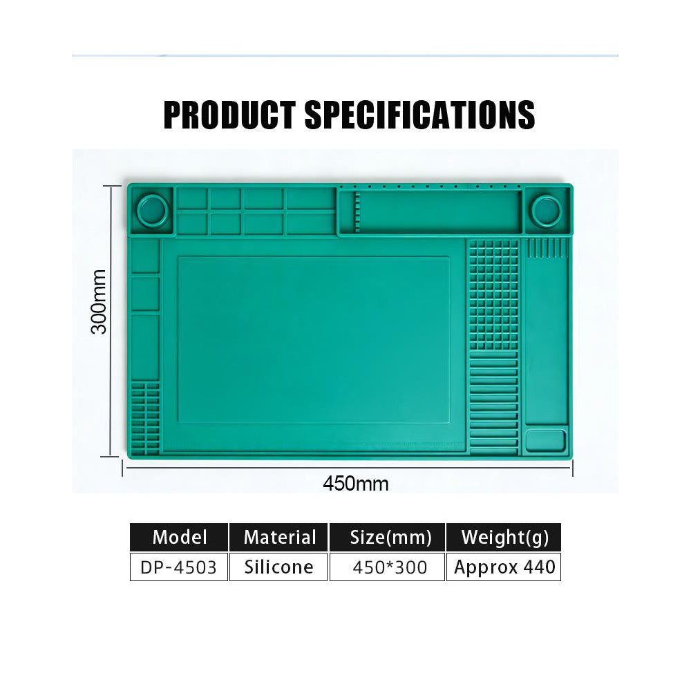 PROSKIT DP-4530 500°C HEAT-RESISTANT SILICONE SOLDERING MAT WITH TOOL AND COMPONENT ORGANISER - image 2