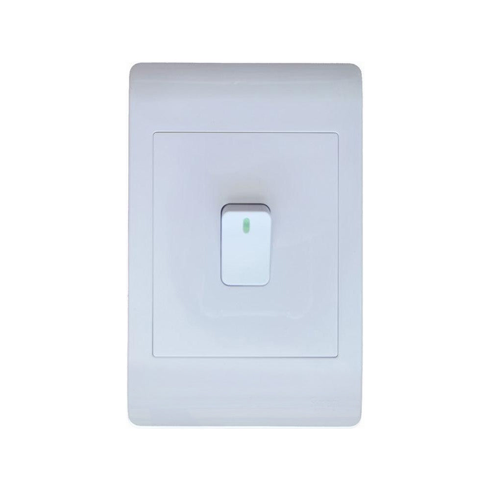 SYNERJI 1-LEVER 2-WAY SWITCH - 4×2 PLATE - WHITE