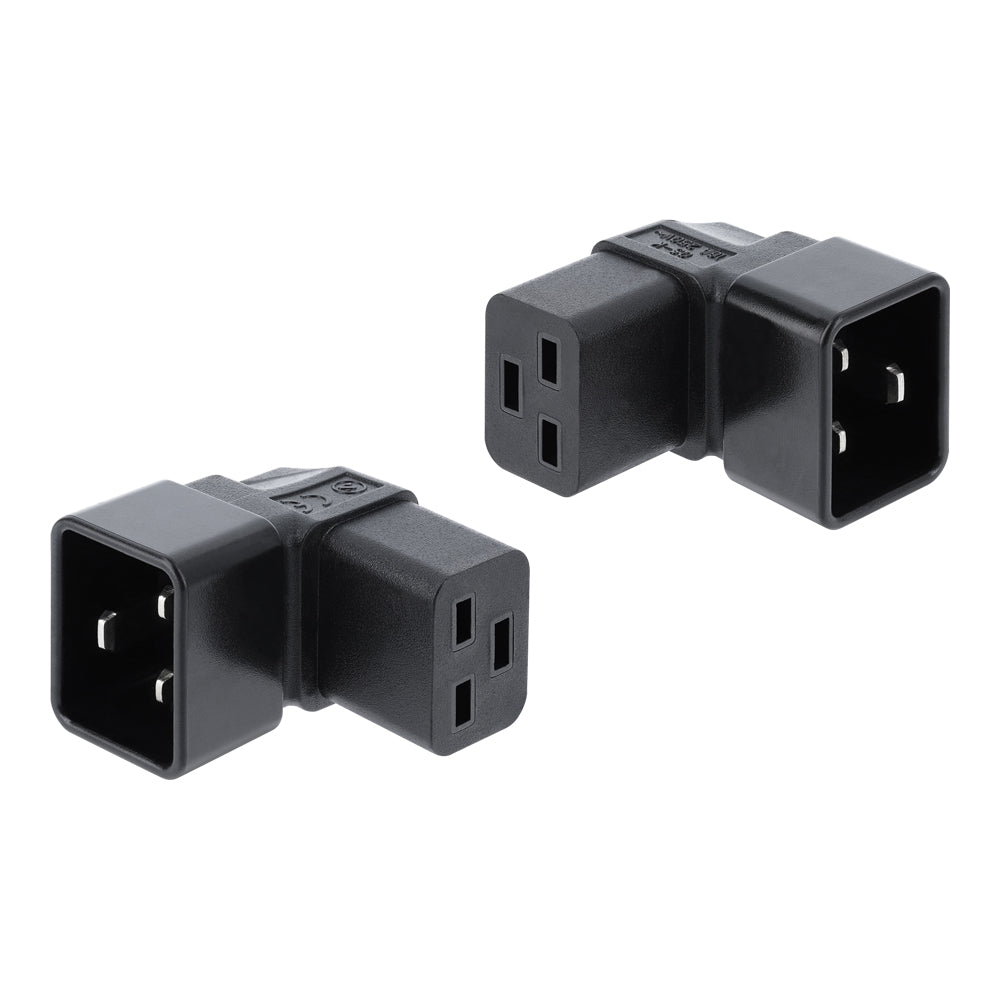 Delock 16A 250V IEC C20 Male to C19 Female 90 Degree Power Adapter 80658