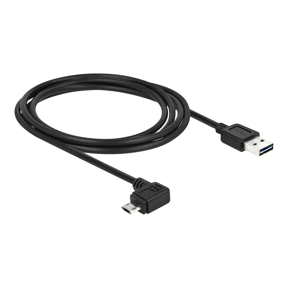 DELOCK 83853 2M EASY-USB2.0 TYPE-A MALE TO ANGLED MICRO-B MALE CABLE WITH REVERSIBLE CONNECTORS - image 2