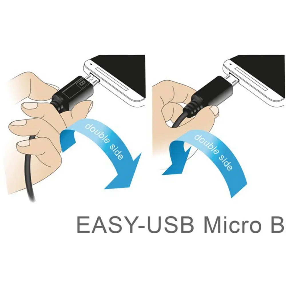 DELOCK 83853 2M EASY-USB2.0 TYPE-A MALE TO ANGLED MICRO-B MALE CABLE WITH REVERSIBLE CONNECTORS - image 6