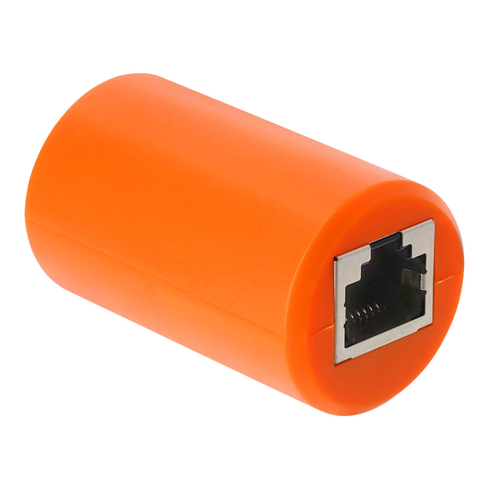DELOCK 90988 CAT6A SHIELDED RJ45 FEMALE-TO-FEMALE COUPLER WITH SURGE PROTECTION - ORANGE - image 2