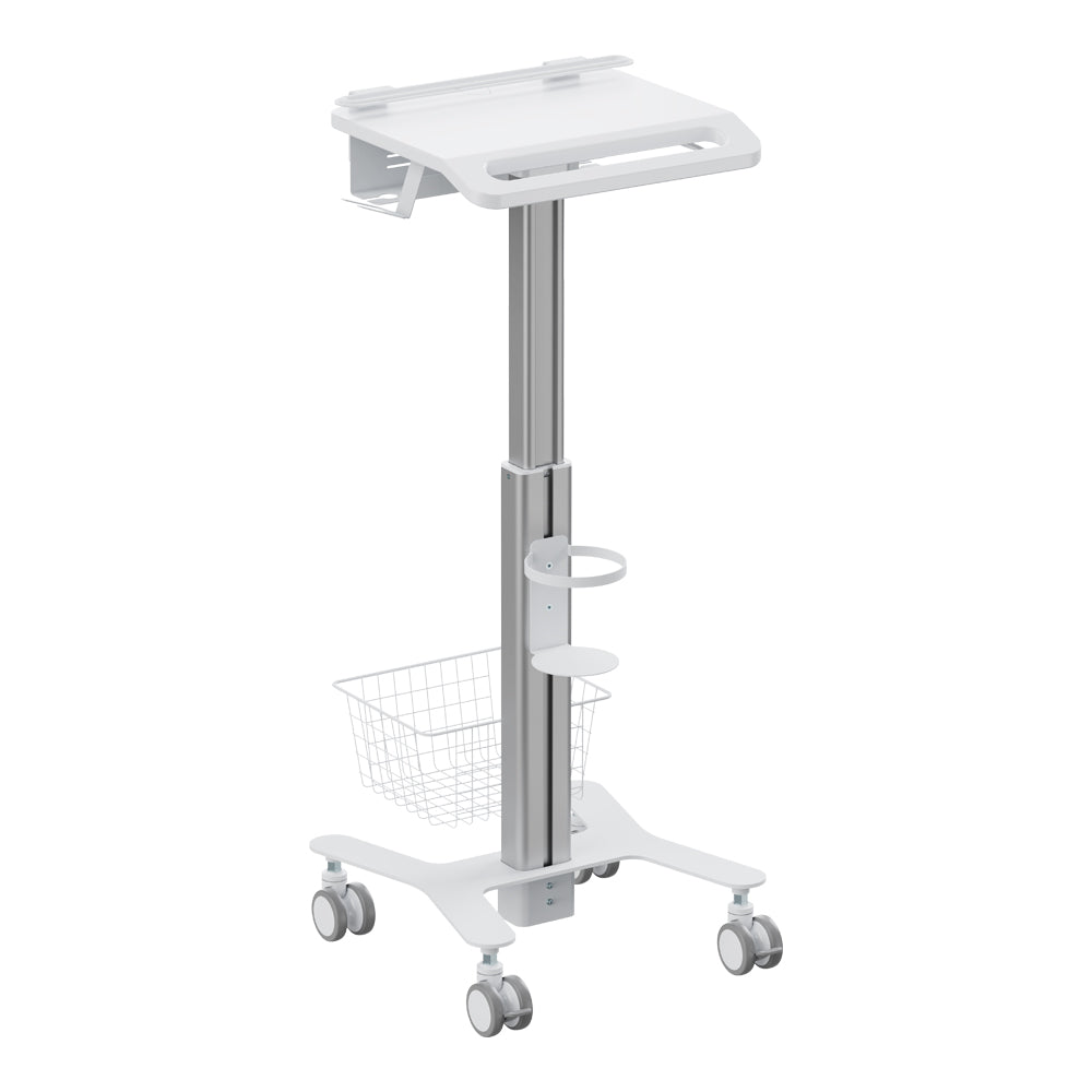 LINKQNET MED05-4 PNEUMATIC HEIGHT-ADJUSTABLE MEDICAL CART WITH ANTI-THEFT LAPTOP HOLDER