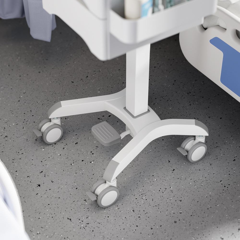 LINKQNET MED08-2 PNEUMATIC HEIGHT-ADJUSTABLE MEDICAL CART WITH 17-32" MONITOR ARM AND DRAWERS - image 7