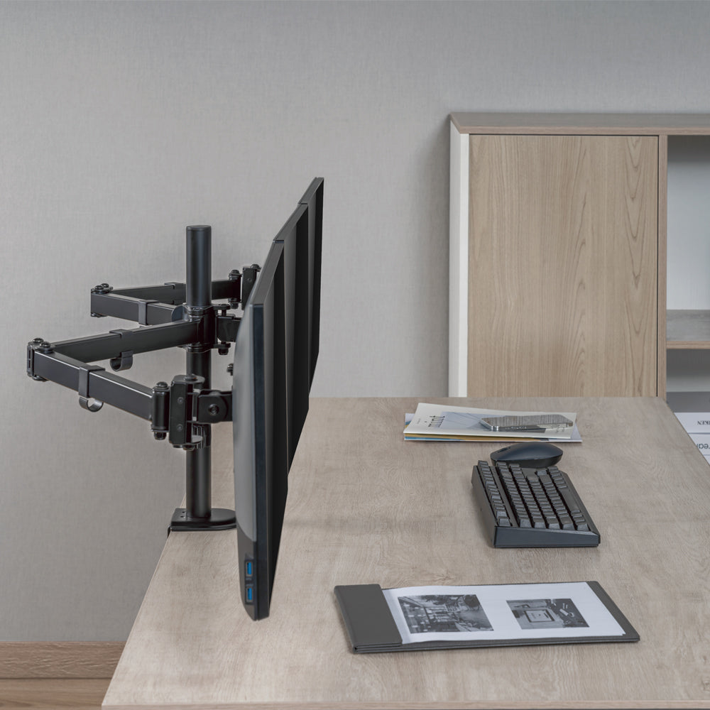LINKQNET LDT66-C034 17-27" TRIPLE MONITOR STEEL ARTICULATING DESKTOP BRACKET - image 7