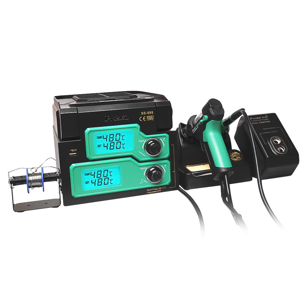 PROSKIT SS-988B 6-IN-1 250W SOLDERING AND DESOLDERING WORKSTATION