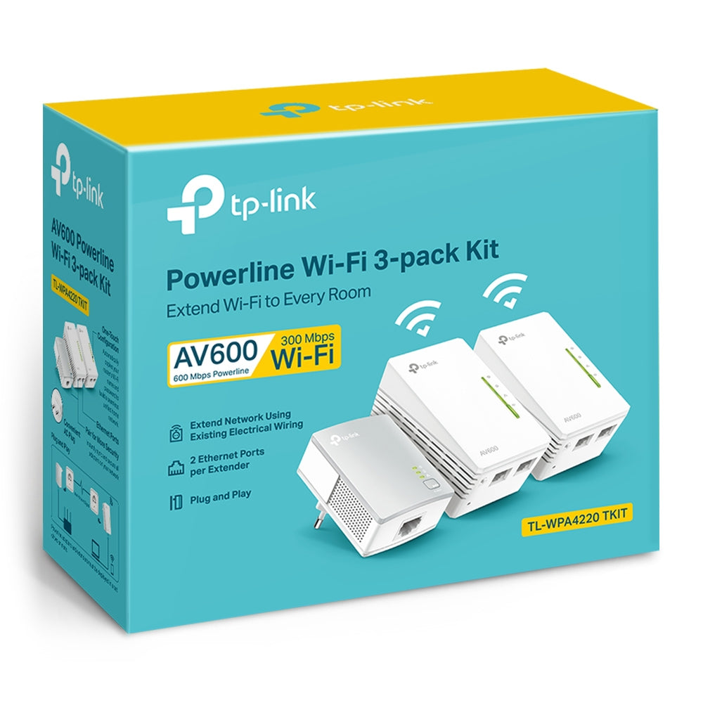 TP-LINK TL-WPA4220 TKIT AV600 POWERLINE UNIVERSAL WI-FI RANGE EXTENDER 3-DEVICE KIT - image 4