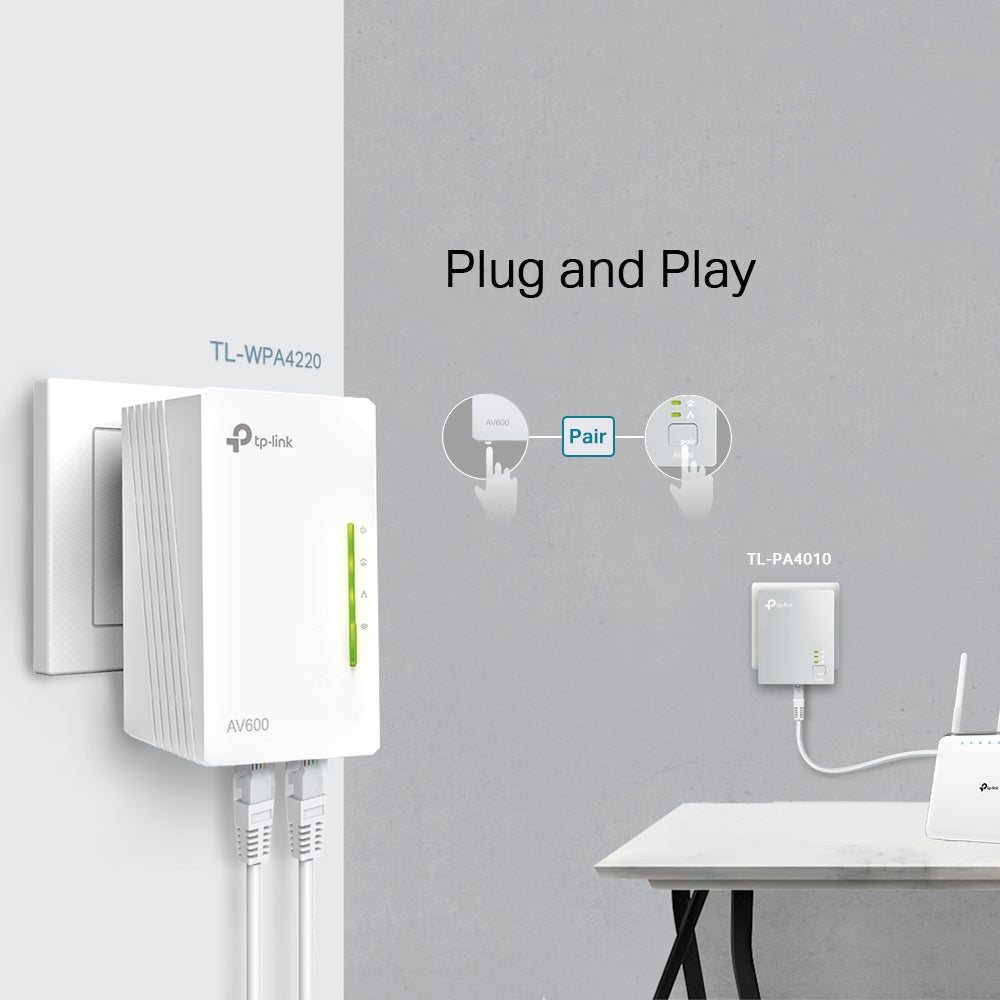 TP-LINK TL-WPA4220 TKIT AV600 POWERLINE UNIVERSAL WI-FI RANGE EXTENDER 3-DEVICE KIT - image 7