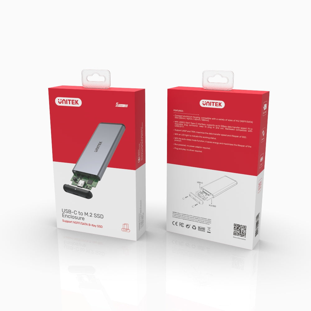 UNITEK Y-3365 USB3.0 TYPE-C M.2 SATA SSD ALUMINIUM ENCLOSURE - image 4