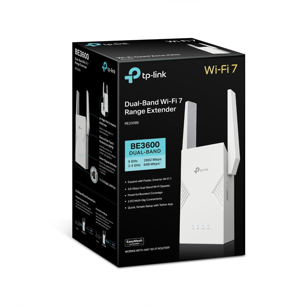 TP-LINK RE235BE BE3600 DUAL-BAND WI-FI 7 RANGE EXTENDER - image 3