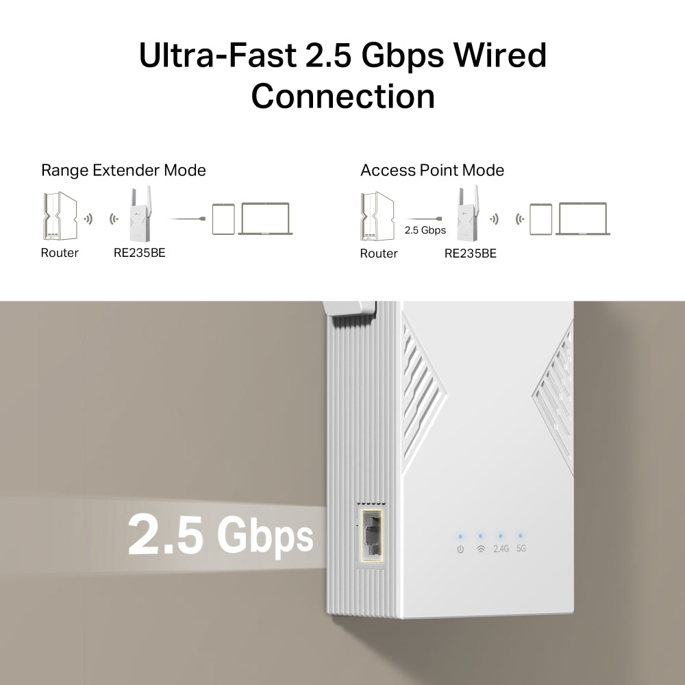 TP-LINK RE235BE BE3600 DUAL-BAND WI-FI 7 RANGE EXTENDER - image 8