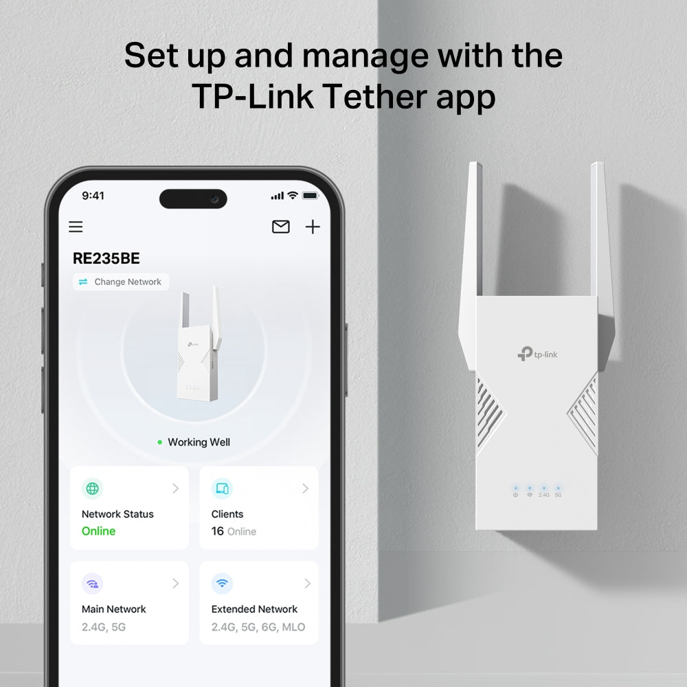 TP-LINK RE235BE BE3600 DUAL-BAND WI-FI 7 RANGE EXTENDER - image 10
