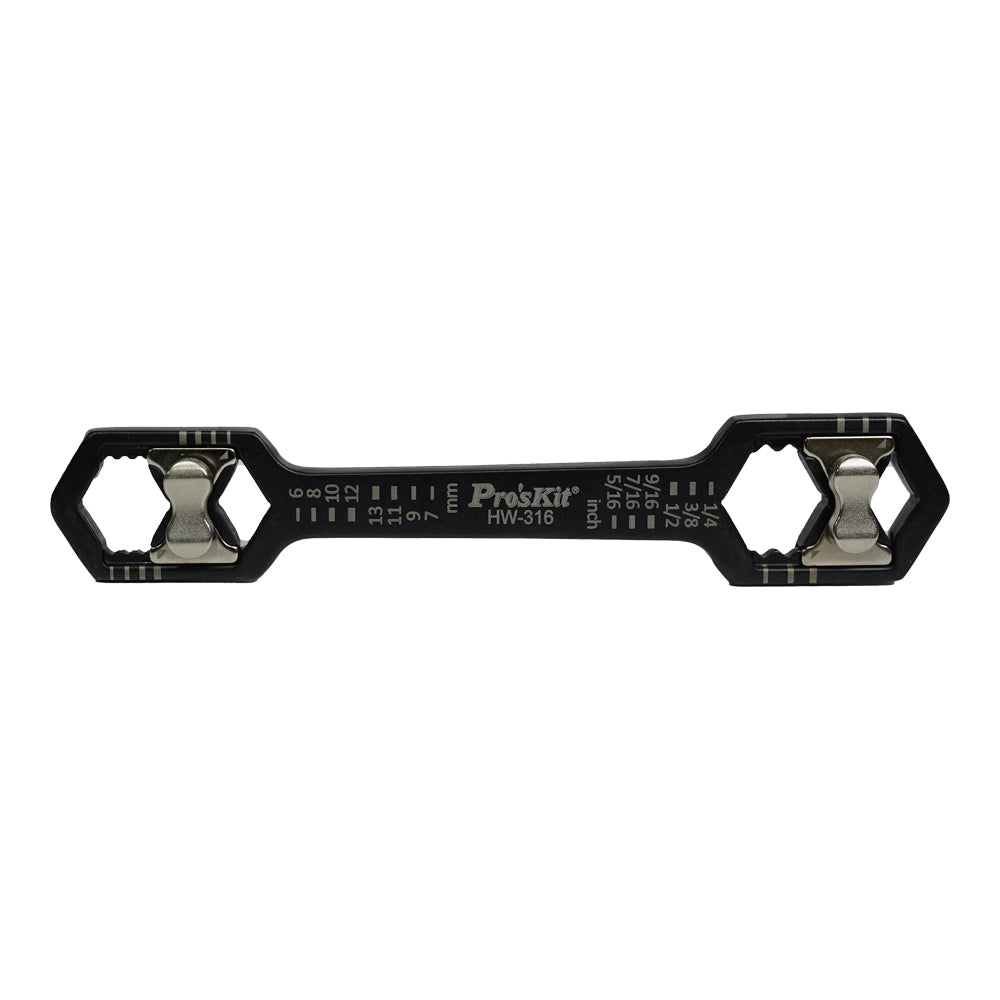 PROSKIT HW-316 14-IN-1 METRIC AND IMPERIAL MULTI-SIZE COMBINATION WRENCH