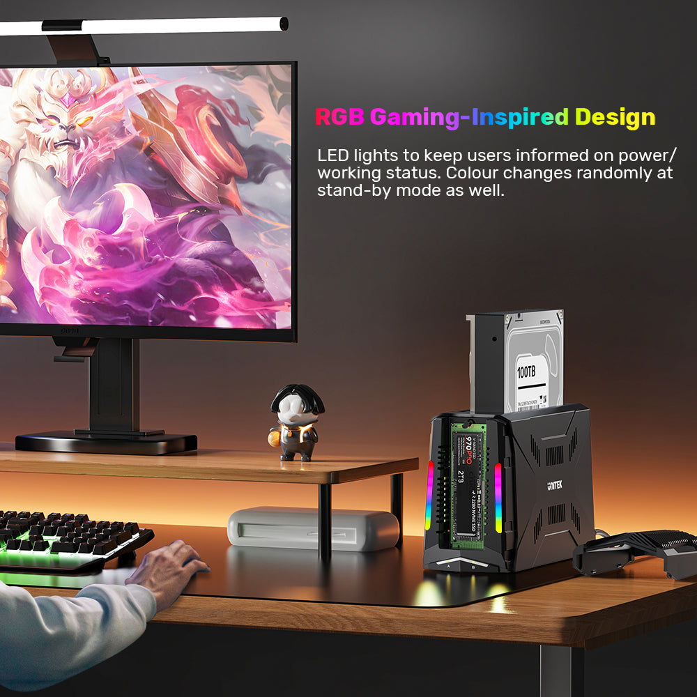 UNITEK S1234B USB3.2 GEN2 TYPE-C 10GBPS M.2 NVME AND 2.5/3.5" SATA HDD/SSD DOCKING STATION - image 11