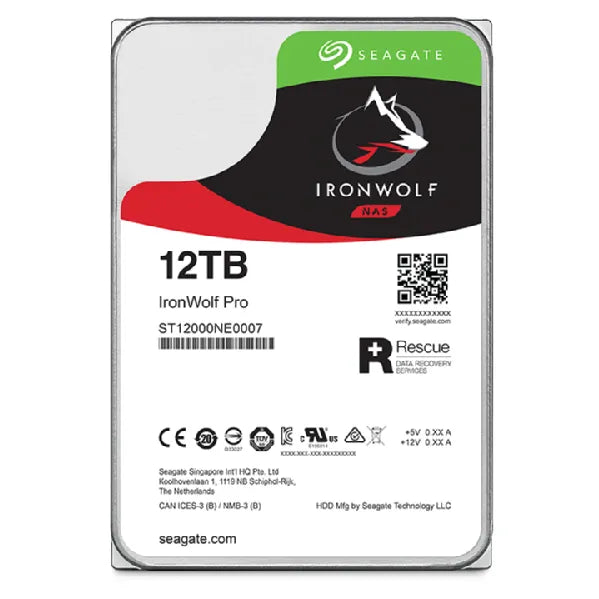 Seagate Ironwolf Pro ST12000NT001 12TB 3.5'' HDD NAS Drives 7200 RPM; SATA 6GB/s Interface; 256MB Cache;550TB/Year; Unlimited Ba - image 3