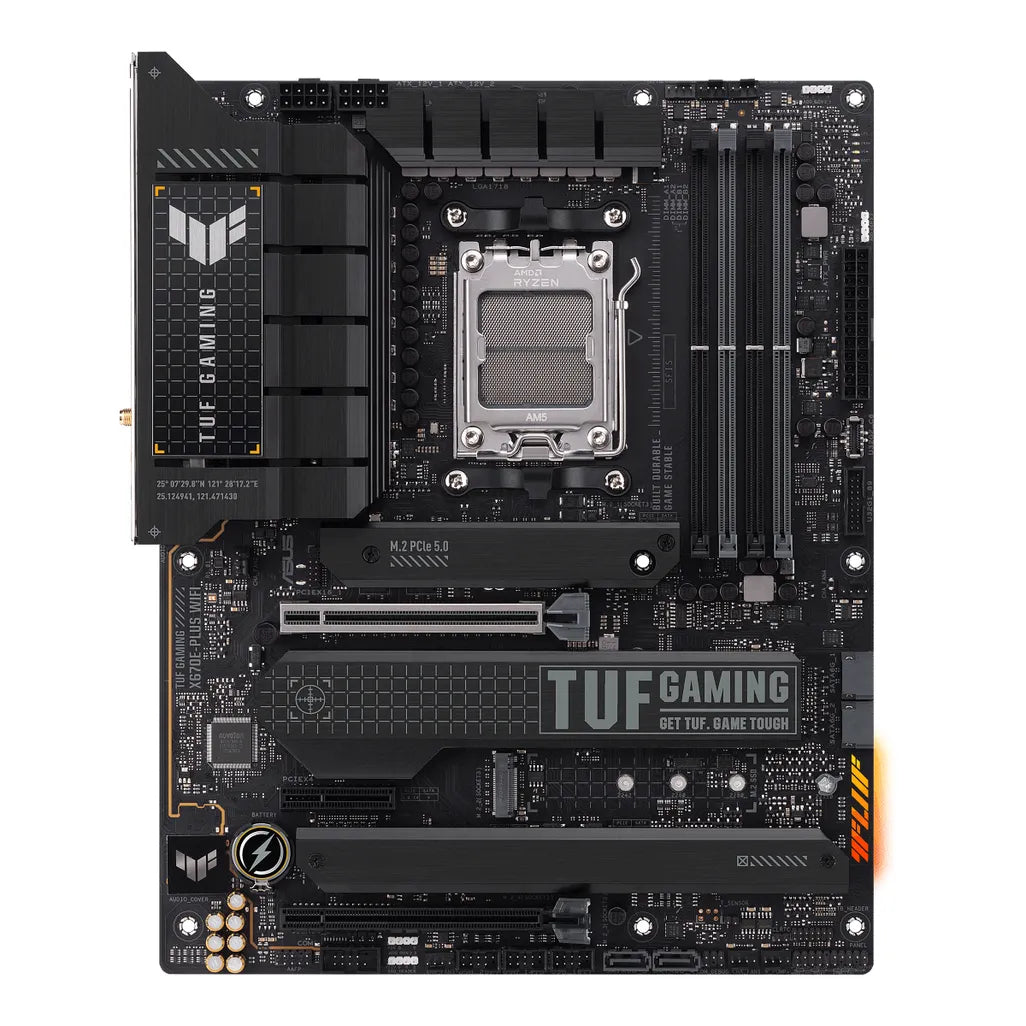 ASUS TUF GAMING X670E-PLUS WIFI, AMD, Socket AM5, AMD Ryzen 5 7th Gen, AMD Ryzen 7 7th Gen, AMD Ryzen 9 7th Gen, Socket AM5, DDR5-SDRAM, 192 GB