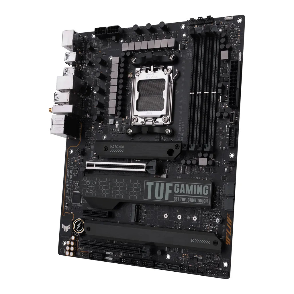 ASUS TUF GAMING X670E-PLUS WIFI, AMD, Socket AM5, AMD Ryzen 5 7th Gen, AMD Ryzen 7 7th Gen, AMD Ryzen 9 7th Gen, Socket AM5, DDR5-SDRAM, 192 GB