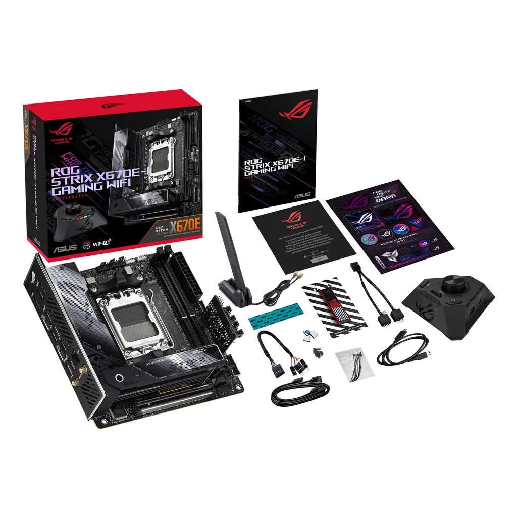 ASUS ROG STRIX X670E-I GAMING WIFI, AMD, Socket AM5, DDR5-SDRAM, 64 GB, DIMM, Dual-channel