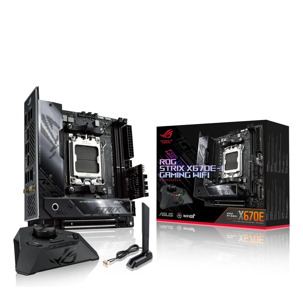 ASUS ROG STRIX X670E-I GAMING WIFI, AMD, Socket AM5, DDR5-SDRAM, 64 GB, DIMM, Dual-channel