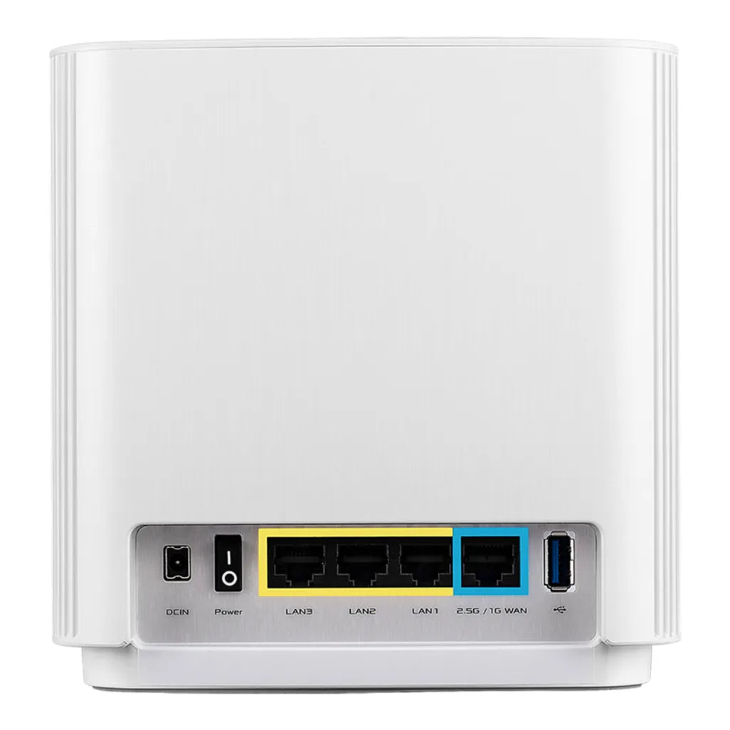 ASUS ZenWiFi AX XT8 (W-2-PK), Wi-Fi 6 (802.11ax), Tri-band (2.4 GHz / 5 GHz / 5 GHz), Ethernet LAN, 4G, White, Tabletop router