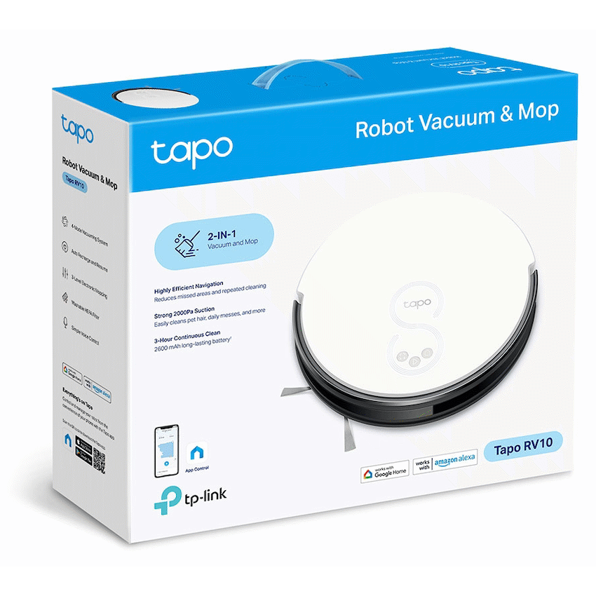 TP-Link Tapo RV10 Robot Vacuum and Mop, Gyroscope, 2600 mAh, 300 ml - image 10
