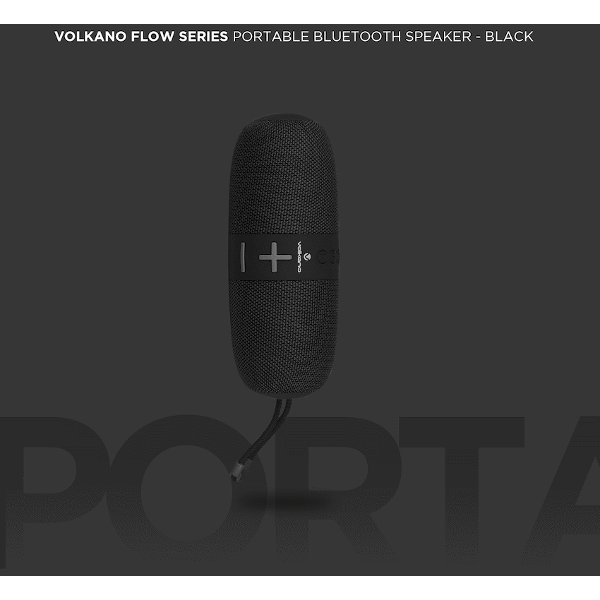 Volkano Flow Series Portable Bluetooth Speaker - Black with Grey Buttons - image 10