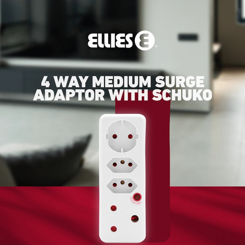 Ellies 4-Way Surge Adaptor with Schuko - WT - image 10