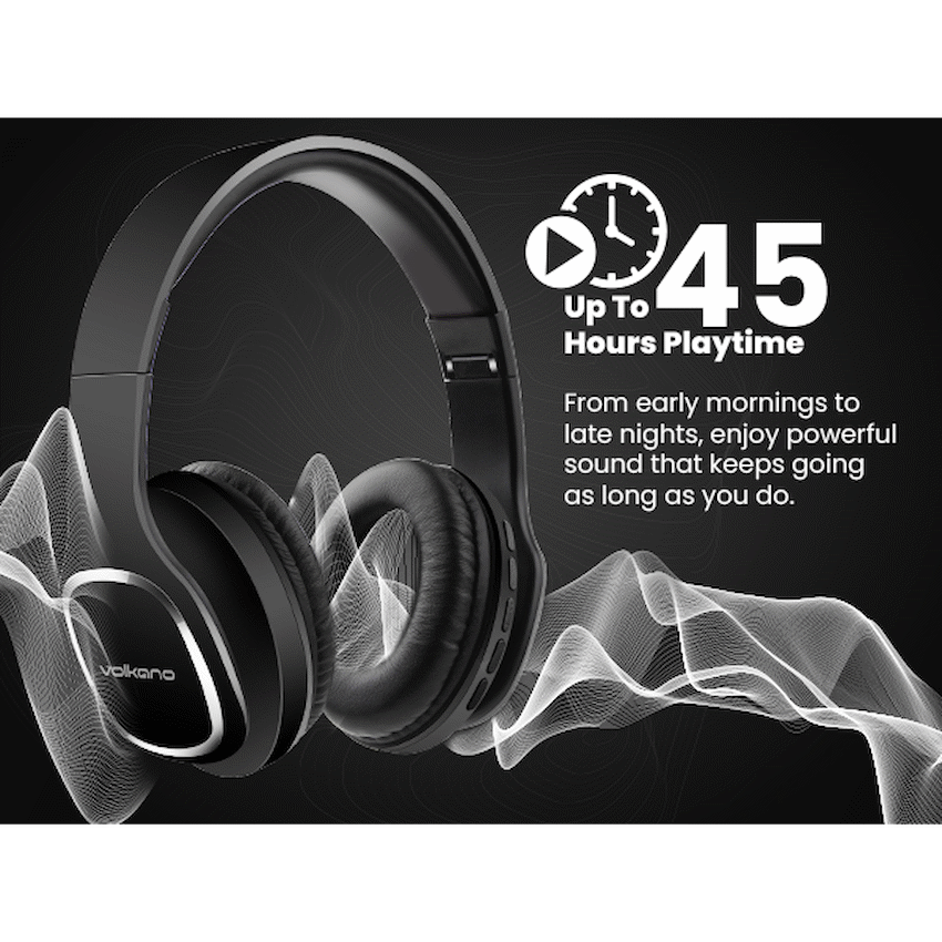 Volkano Phonic Series Bluetooth Full Size Headphones - Black - image 10