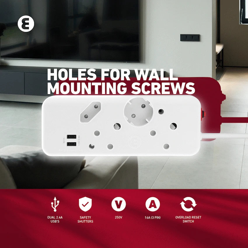 Ellies 4-Way Multiplug - 2 x USB 2.4a - 0.4m - image 10