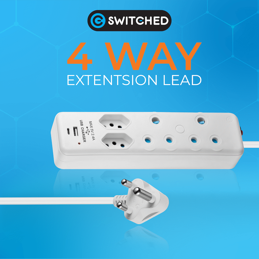 Switched 4-Way Extension Lead with 1x Type-C + 1x USB - 4m - image 10